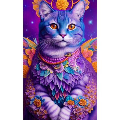 Purple Cat - Full AB Round Drill Diamond Painting 40*65CM