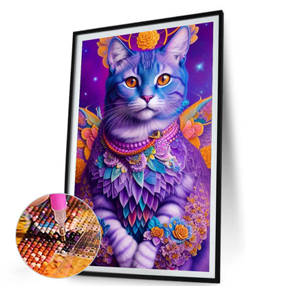 Purple Cat - Full AB Round Drill Diamond Painting 40*65CM