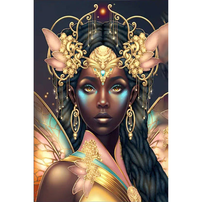 Dark-Haired Elf Girl - Full AB Round Drill Diamond Painting 40*60CM