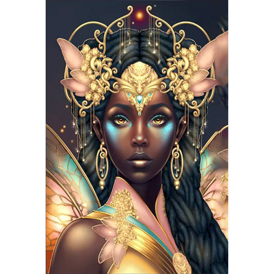 Dark-Haired Elf Girl - Full AB Round Drill Diamond Painting 40*60CM