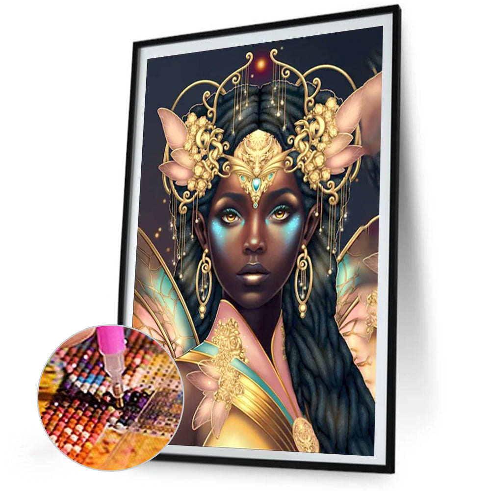 Dark-Haired Elf Girl - Full AB Round Drill Diamond Painting 40*60CM