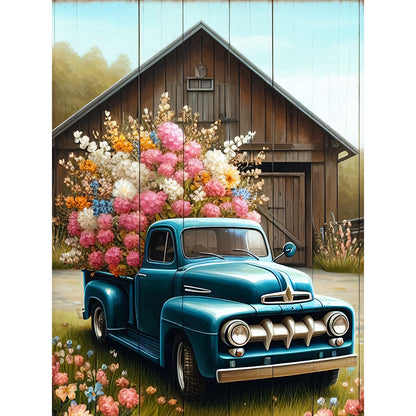 Flower Classic Car - Full Round Drill Diamond Painting 30*40CM