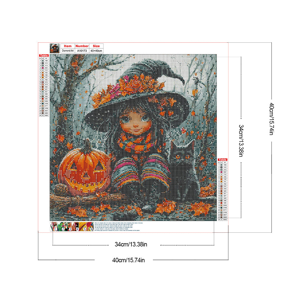 Pumpkin Girl - Full Round Drill Diamond Painting 40*40CM