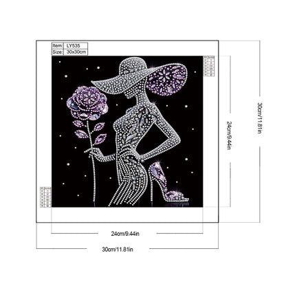 Elegant Lady - Special Shaped Drill Diamond Painting 30*30CM
