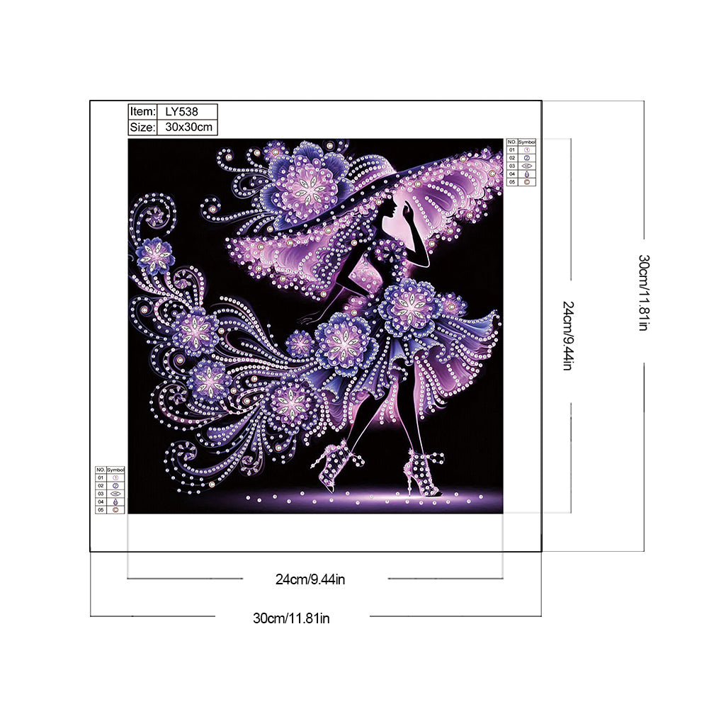 Elegant Lady - Special Shaped Drill Diamond Painting 30*30CM