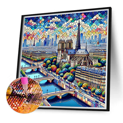 Eiffel Tower In Daytime - Full Round Drill Diamond Painting 40*40CM