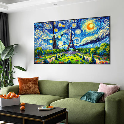 Eiffel Tower At Starry Night Eiffel Tower - Full Round Drill Diamond Painting 70*40CM