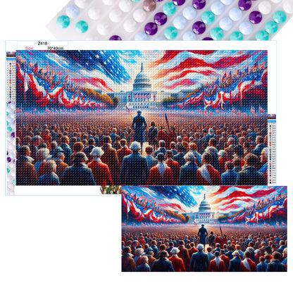 Thousands Of People Gathering - Full Round Drill Diamond Painting 70*40CM