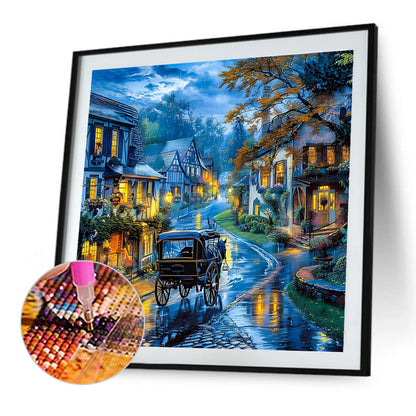Night Scenery Of Street - Full Round Drill Diamond Painting 50*50CM