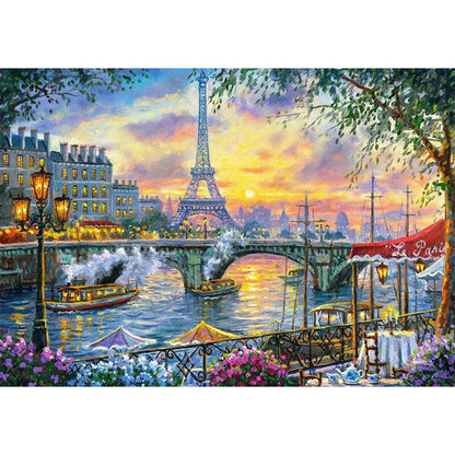 Eiffel Tower - Full Round Drill Diamond Painting 50*35CM
