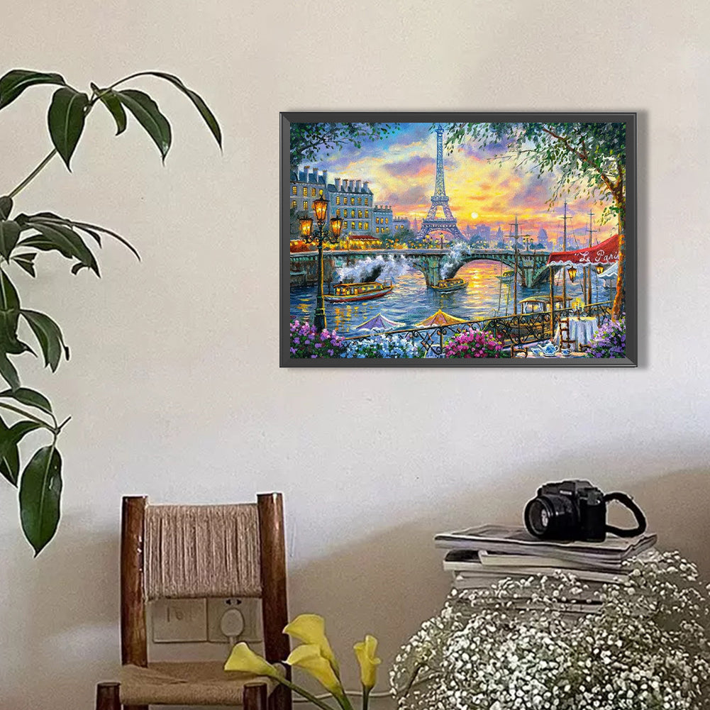 Eiffel Tower - Full Round Drill Diamond Painting 50*35CM