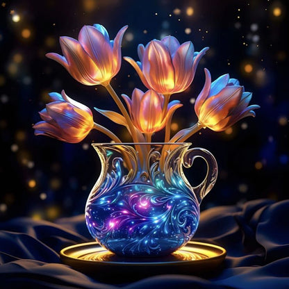 Luminous Flowers - Full Round Drill Diamond Painting 30*30CM