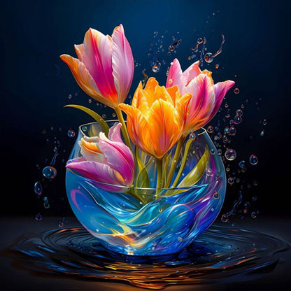 Luminous Flowers - Full Round Drill Diamond Painting 30*30CM