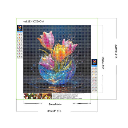 Luminous Flowers - Full Round Drill Diamond Painting 30*30CM