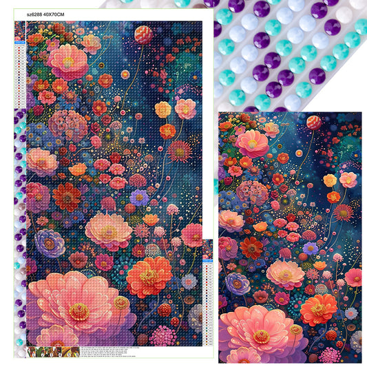 Flowers Bloom - Full Round Drill Diamond Painting 40*70CM
