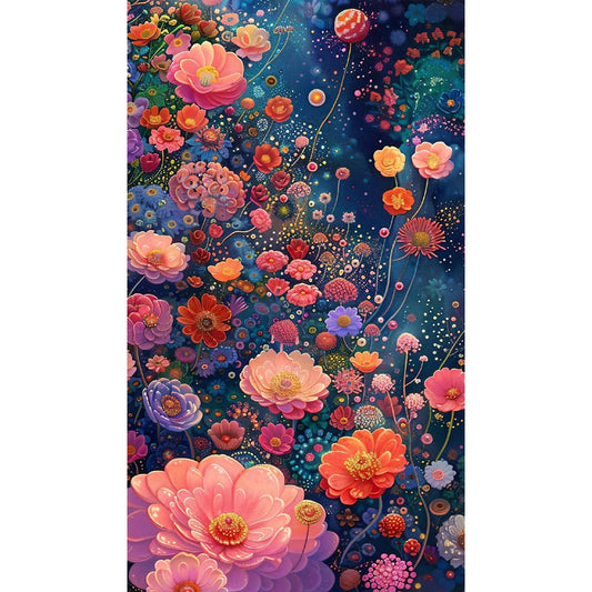 Flowers Bloom - Full Round Drill Diamond Painting 40*70CM