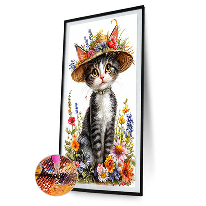 Cat - Full Round Drill Diamond Painting 30*50CM
