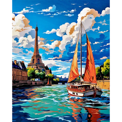 Eiffel Tower - Full Square Drill Diamond Painting 40*50CM