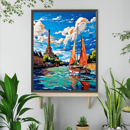 Eiffel Tower - Full Square Drill Diamond Painting 40*50CM