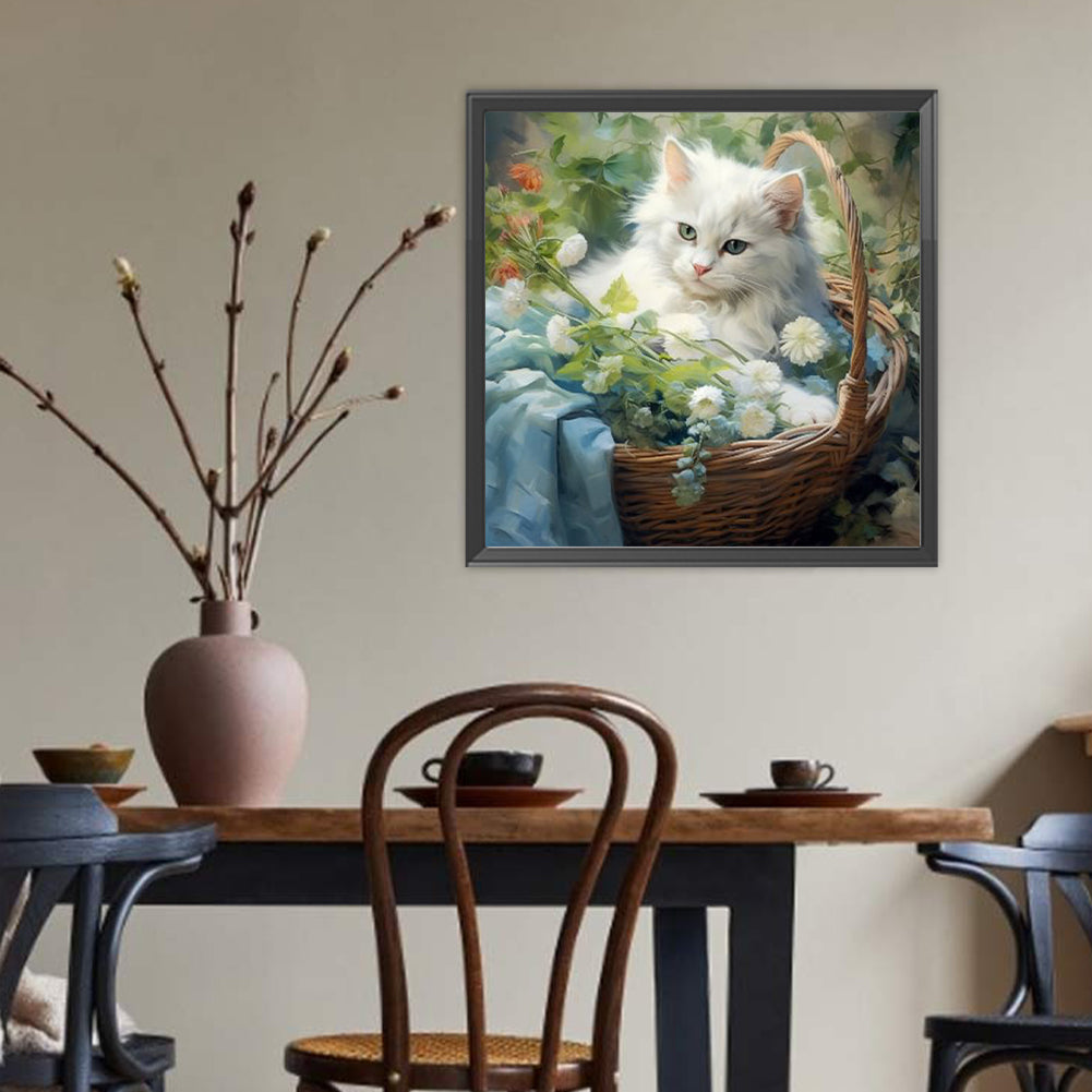 Cat - Full Round Drill Diamond Painting 40*40CM