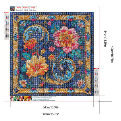 Glass Style Flowers - Full Round Drill Diamond Painting 40*40CM