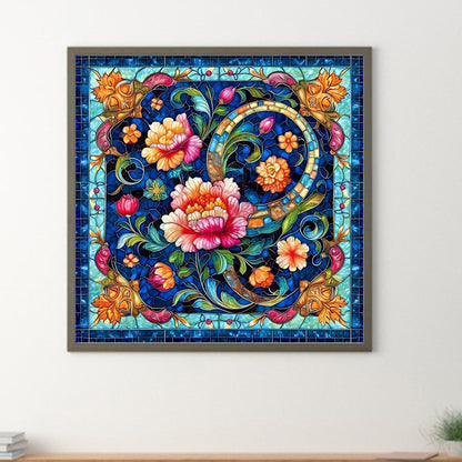 Glass Style Flowers - Full Round Drill Diamond Painting 40*40CM