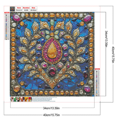 Glass Style Flowers - Full Round Drill Diamond Painting 40*40CM