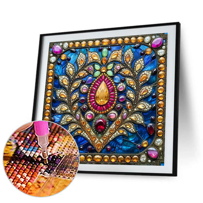 Glass Style Flowers - Full Round Drill Diamond Painting 40*40CM