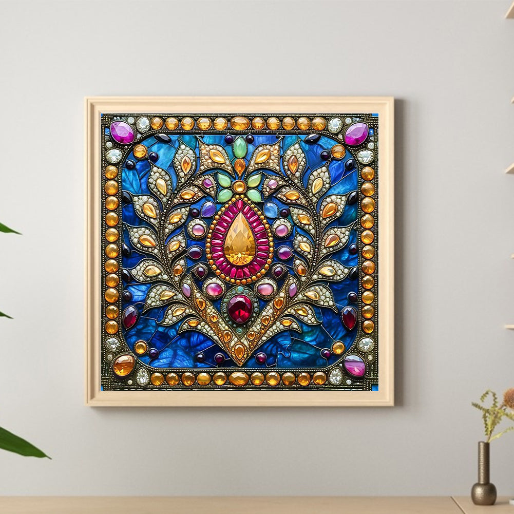 Glass Style Flowers - Full Round Drill Diamond Painting 40*40CM