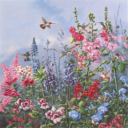 Birds Among Flowers - Full Square Drill Diamond Painting 40*50CM