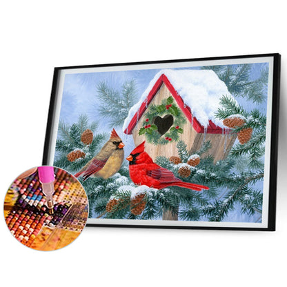Winter Cardinal - Full Square Drill Diamond Painting 50*40CM