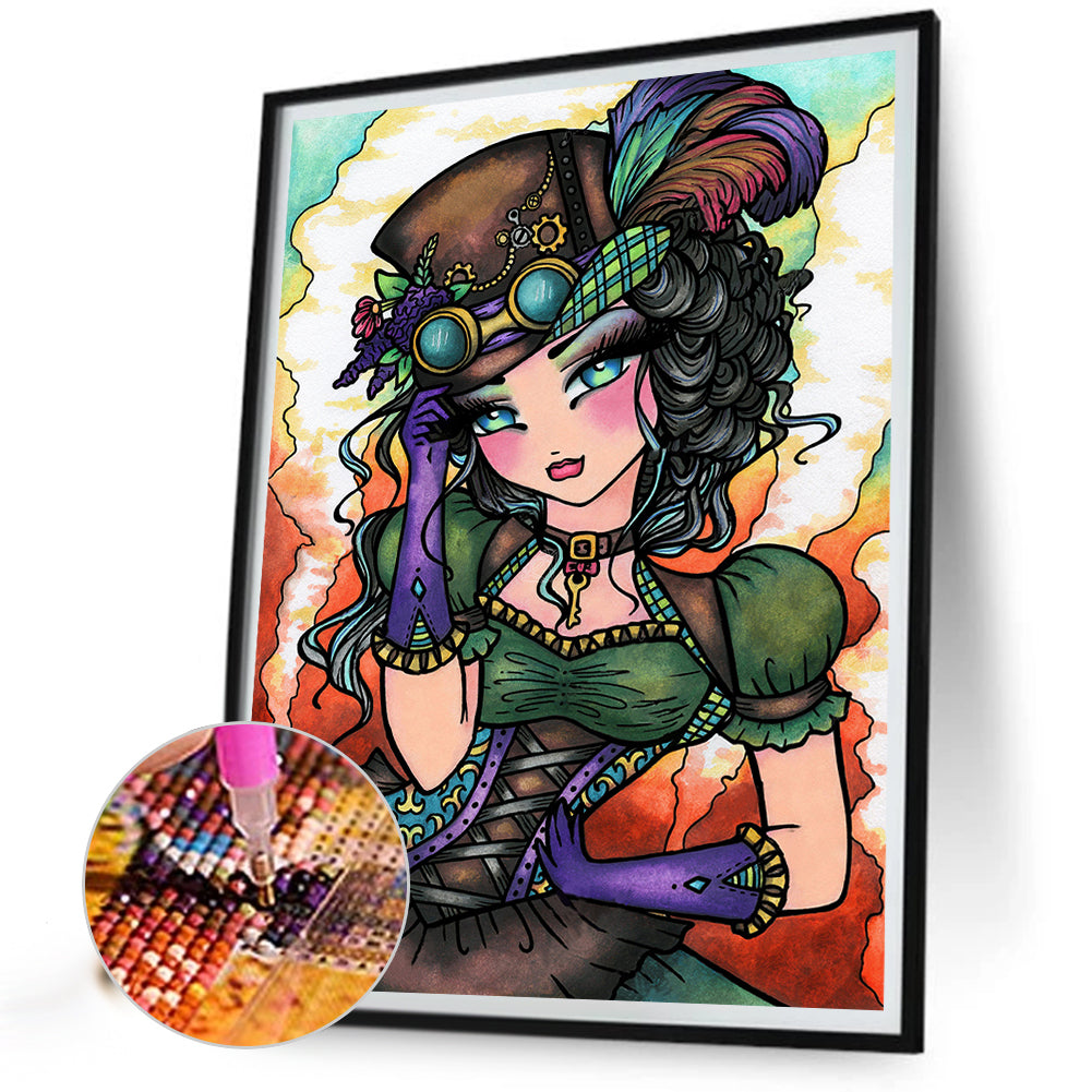 Girl - Full Round Drill Diamond Painting 40*50CM