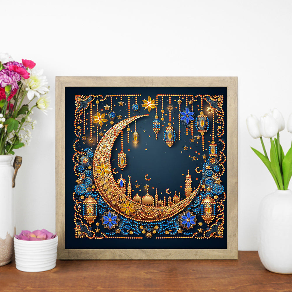 Late Night Crescent - Special Shaped Drill Diamond Painting 30*30CM