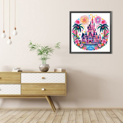 Disney Fireworks Castle - Full AB Round Drill Diamond Painting 40*40CM