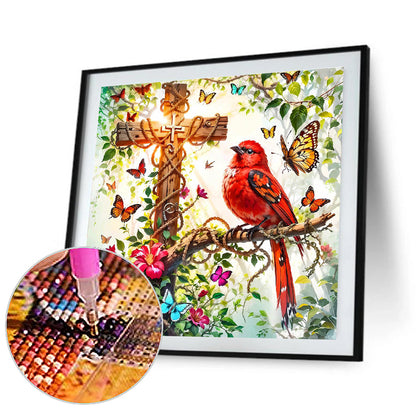 Cross Cardinal - Full Round Drill Diamond Painting 40*40CM