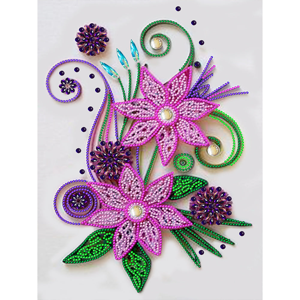 Flower - Special Shaped Drill Diamond Painting 30*40CM
