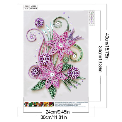 Flower - Special Shaped Drill Diamond Painting 30*40CM