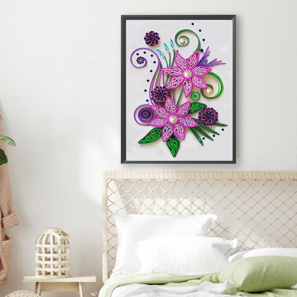 Flower - Special Shaped Drill Diamond Painting 30*40CM