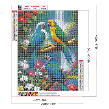 Macaw - Full Round Drill Diamond Painting 30*40CM