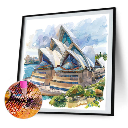 Sydney Opera House In Australia - Full AB Round Drill Diamond Painting 40*40CM