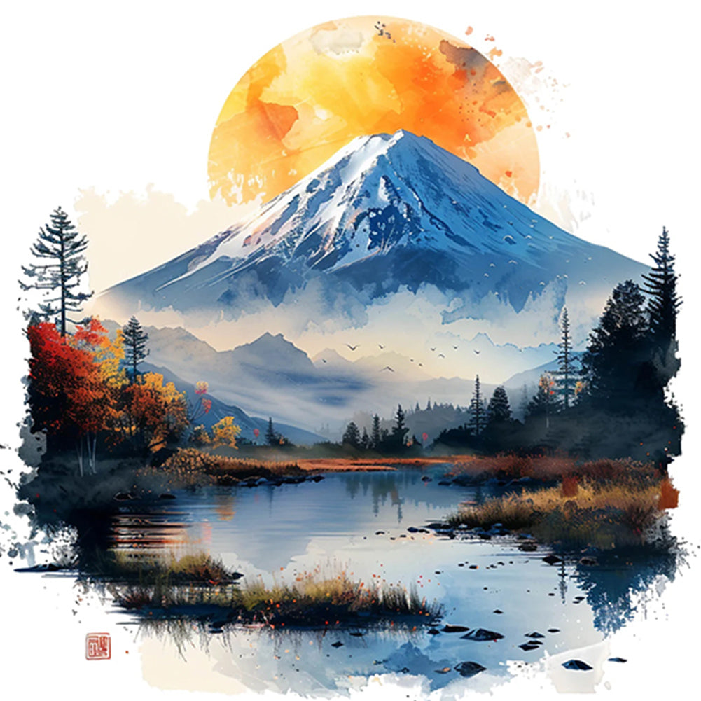 Mount Fuji, Japan - Full AB Round Drill Diamond Painting 40*40CM