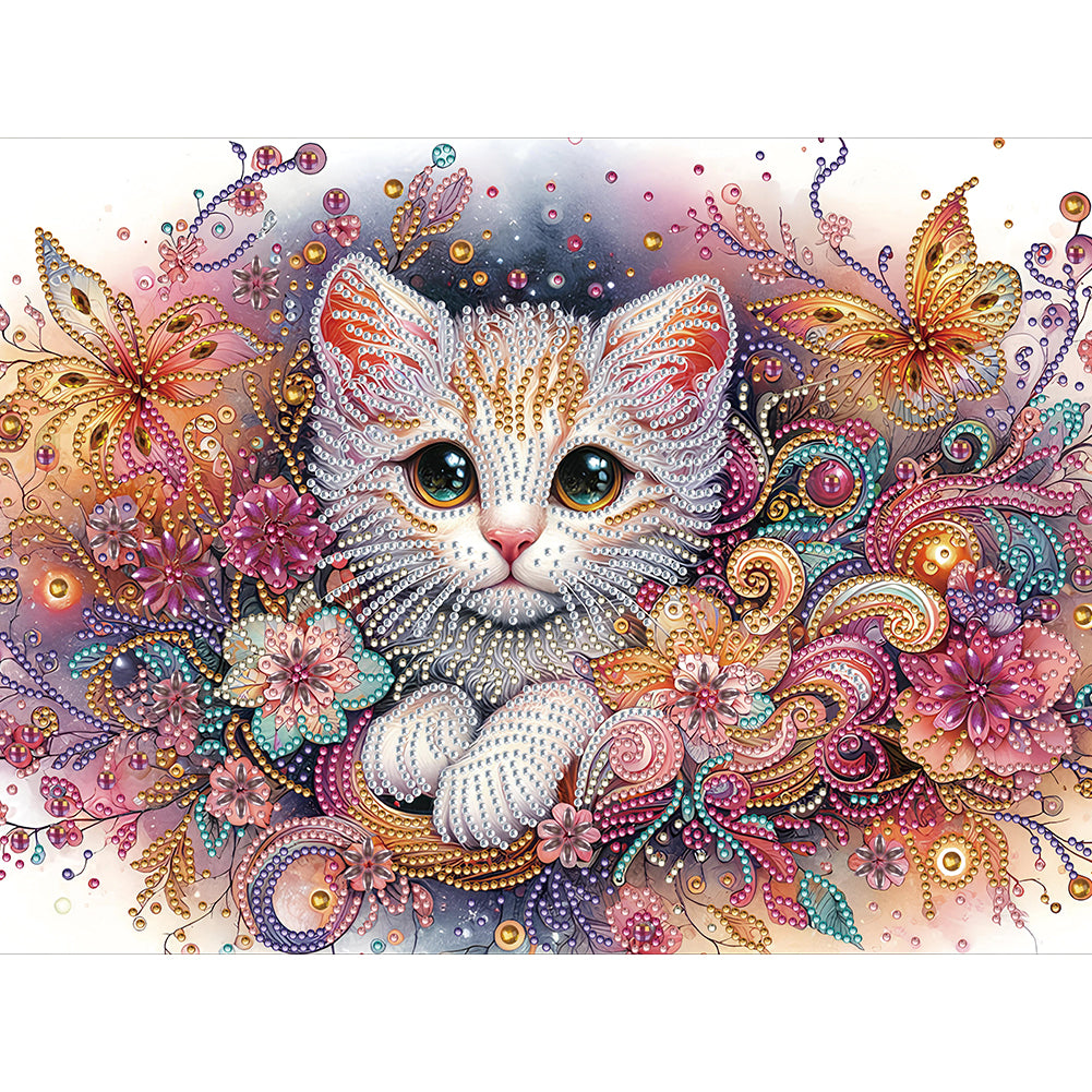 Cat - Special Shaped Drill Diamond Painting 40*30CM