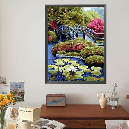 Scenery Of Small Bridge - Full Round Drill Diamond Painting 40*50CM