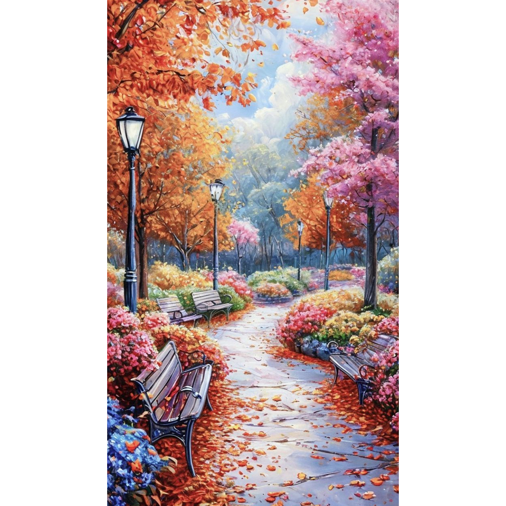 Path In The Woods - Full Round Drill Diamond Painting 40*70CM