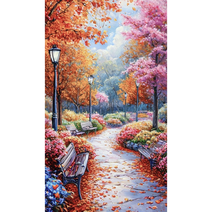 Path In The Woods - Full Round Drill Diamond Painting 40*70CM