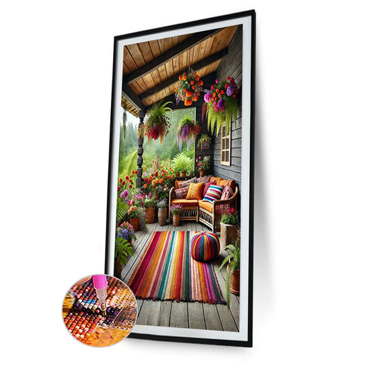 Balcony Scenery - Full Round Drill Diamond Painting 40*70CM
