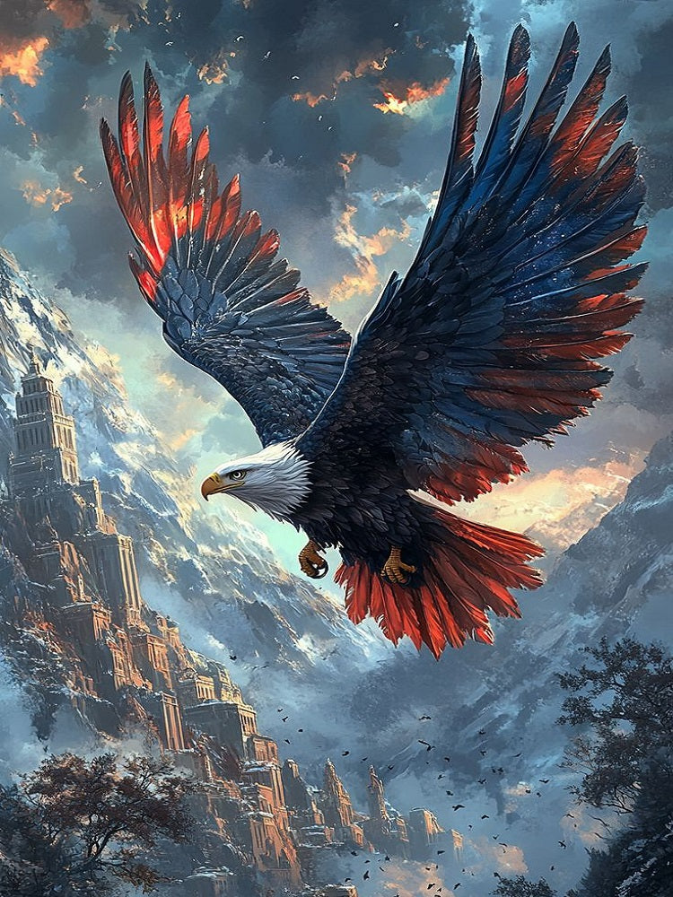 Eagles - Full Round Drill Diamond Painting 45*75CM