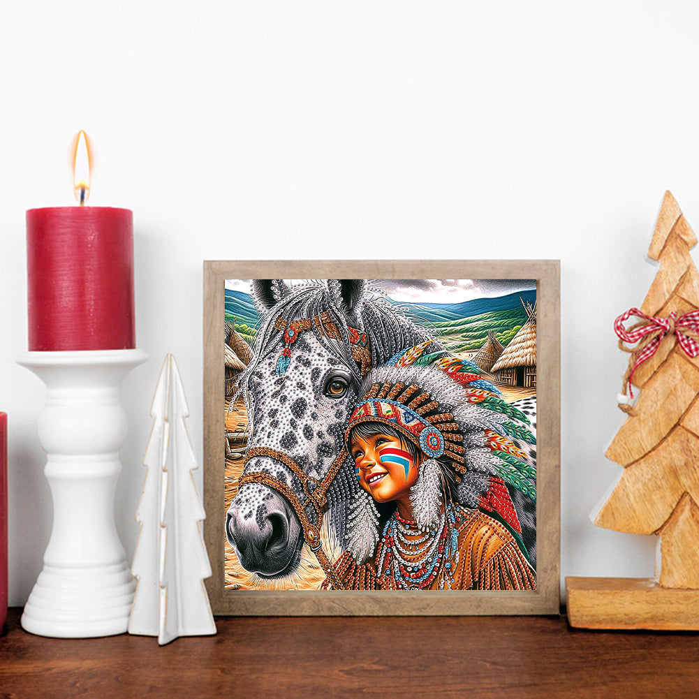 Indians - Special Shaped Drill Diamond Painting 30*30CM