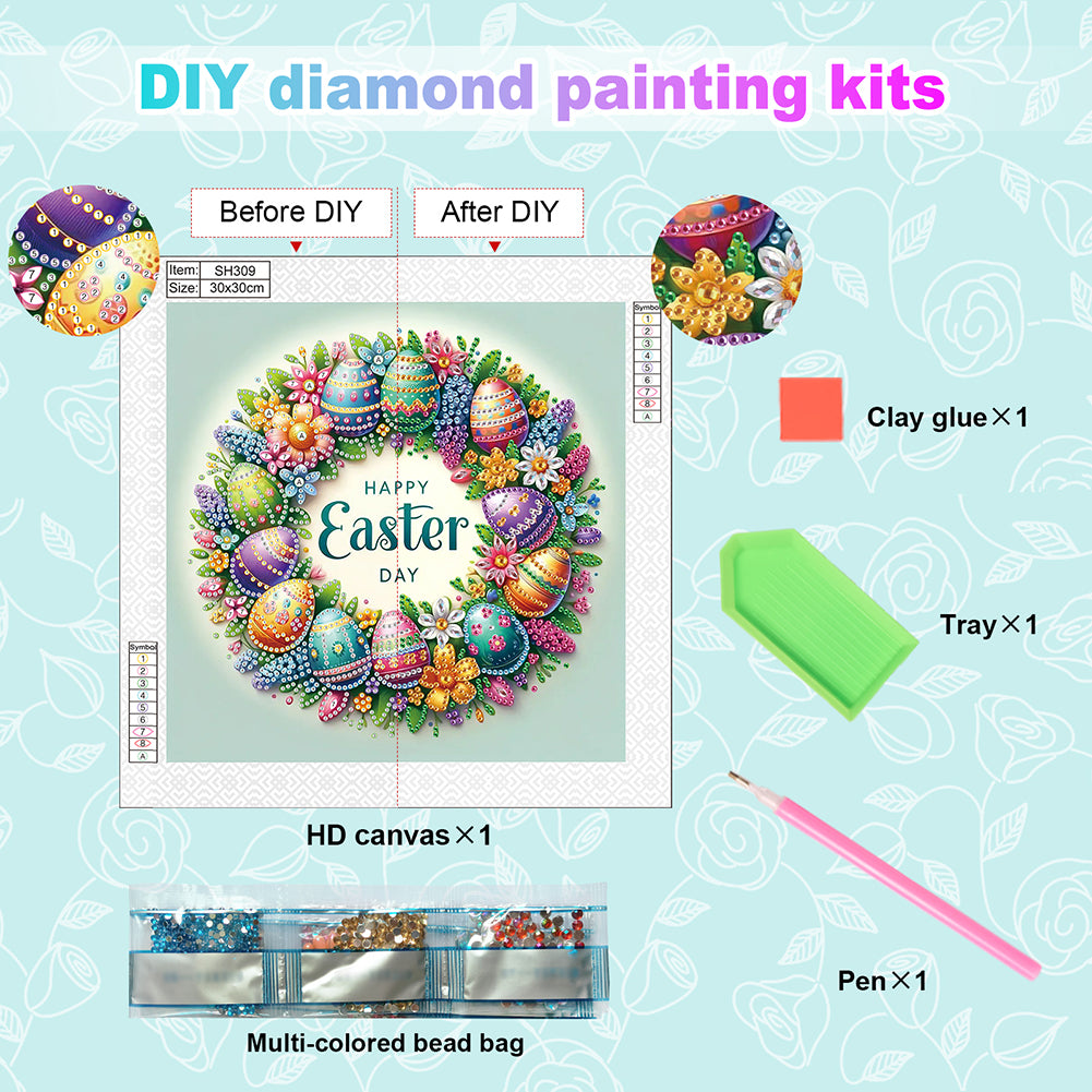 Easter Egg - Special Shaped Drill Diamond Painting 30*30CM