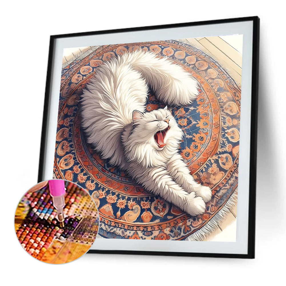 White Cat - Full Round Drill Diamond Painting 40*40CM